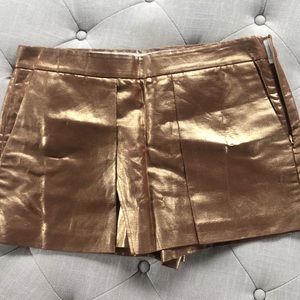J. Crew rose gold/bronze metallic dress shorts